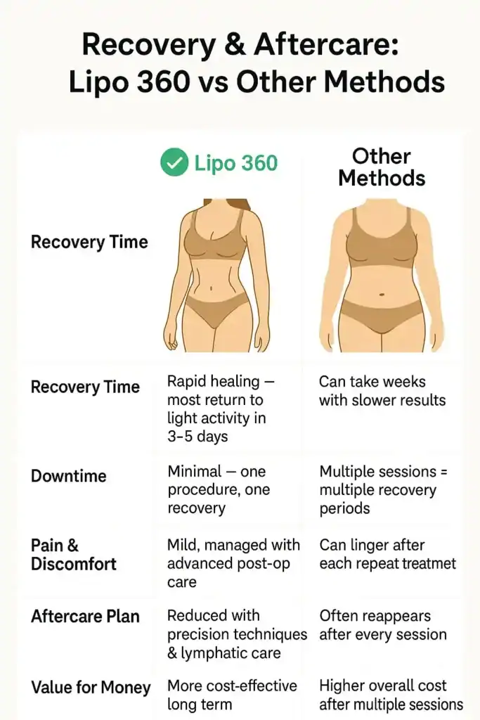 Recovery and Aftercare for Fat-Dissolving Surgery 2 Table to show fat dissolving injection aftercare Birch