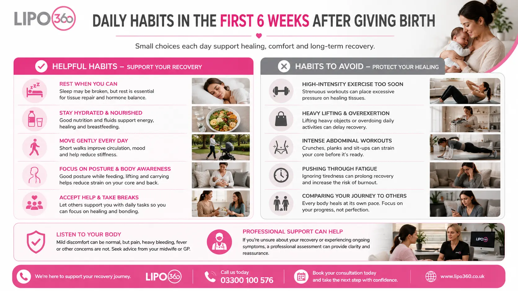 What to Do (and Avoid) in the First 6 Weeks After Giving Birth To Avoid Diastasis Recti 3 First 6 Weeks After Giving Birth To Avoid Diastasis Recti Birch : Daily Habits in the First 6 Weeks After Giving Birth